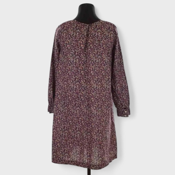 APC French Shift Dress 100% Cotton Floral Patterned Mini Pockets Long Sleeve M - Picture 5 of 14